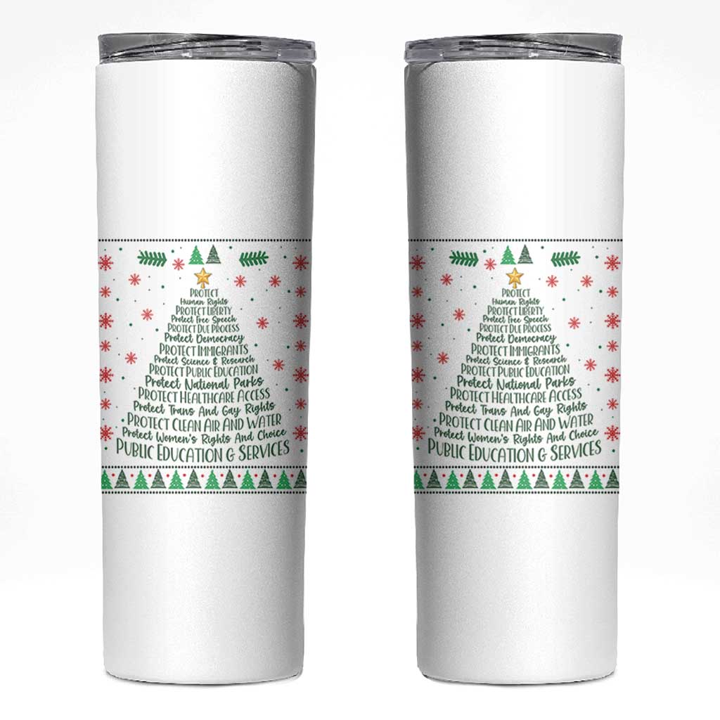 Ugly Activist Christmas Tree Skinny Tumbler Human Rights Xmas Gift - Wonder Print Shop