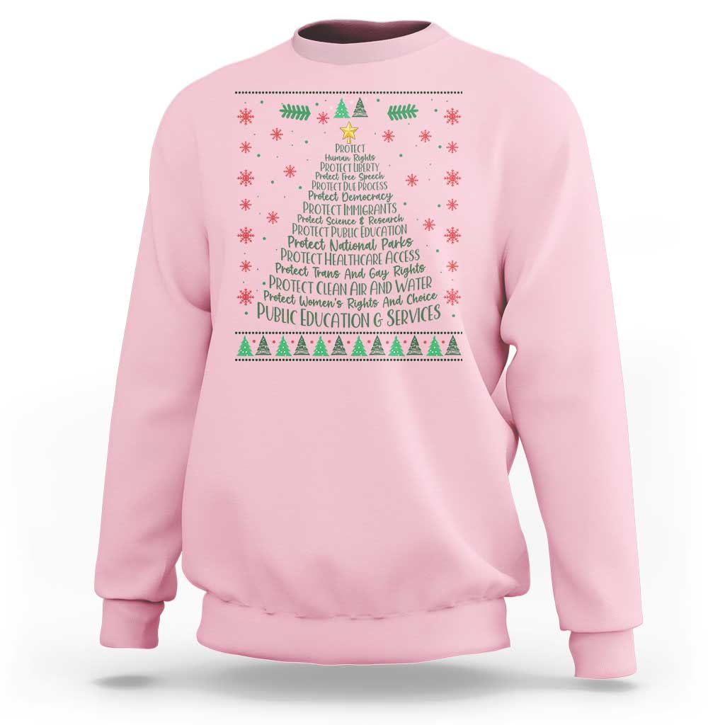 Ugly Activist Christmas Tree Sweatshirt Human Rights Xmas Gift - Wonder Print Shop