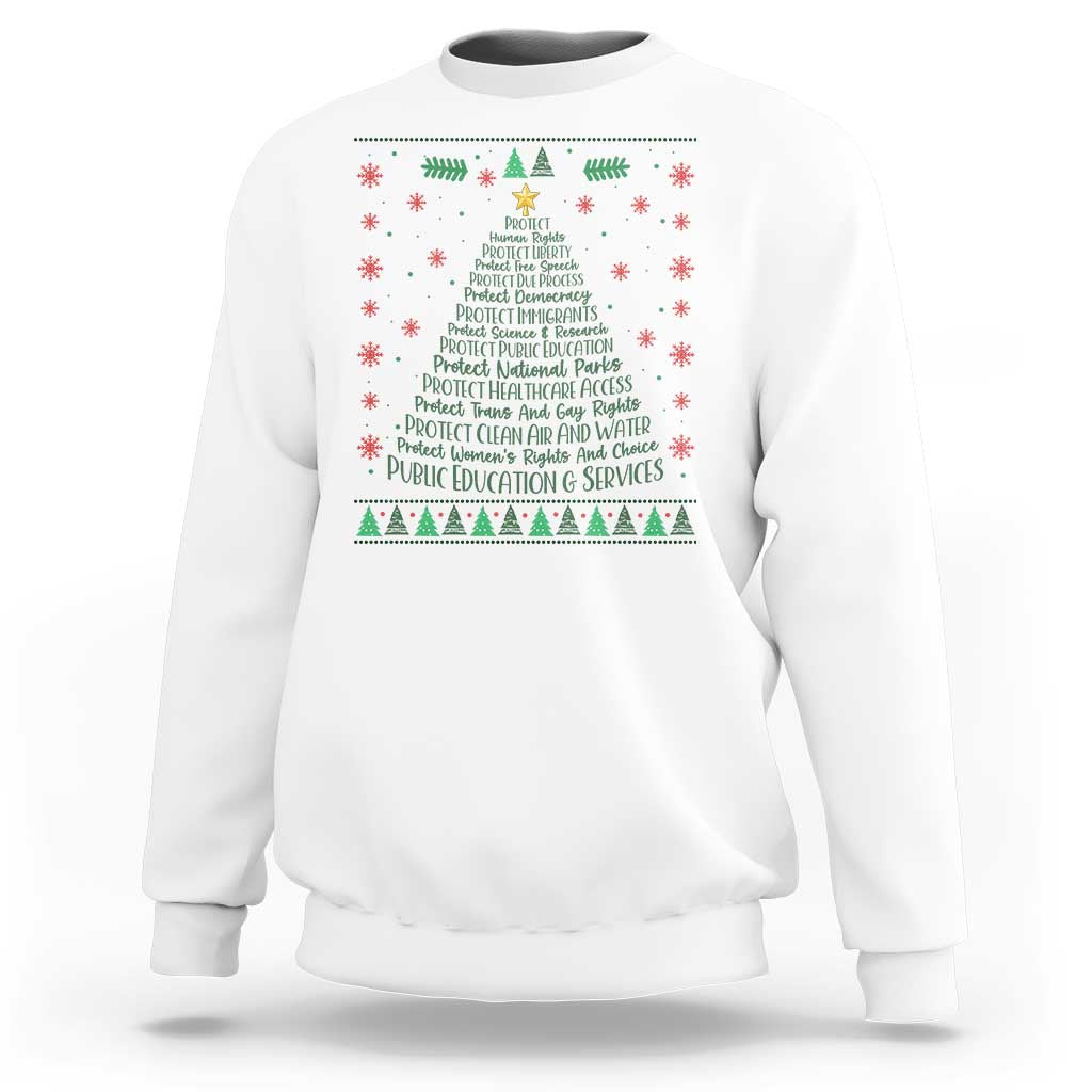 Ugly Activist Christmas Tree Sweatshirt Human Rights Xmas Gift - Wonder Print Shop