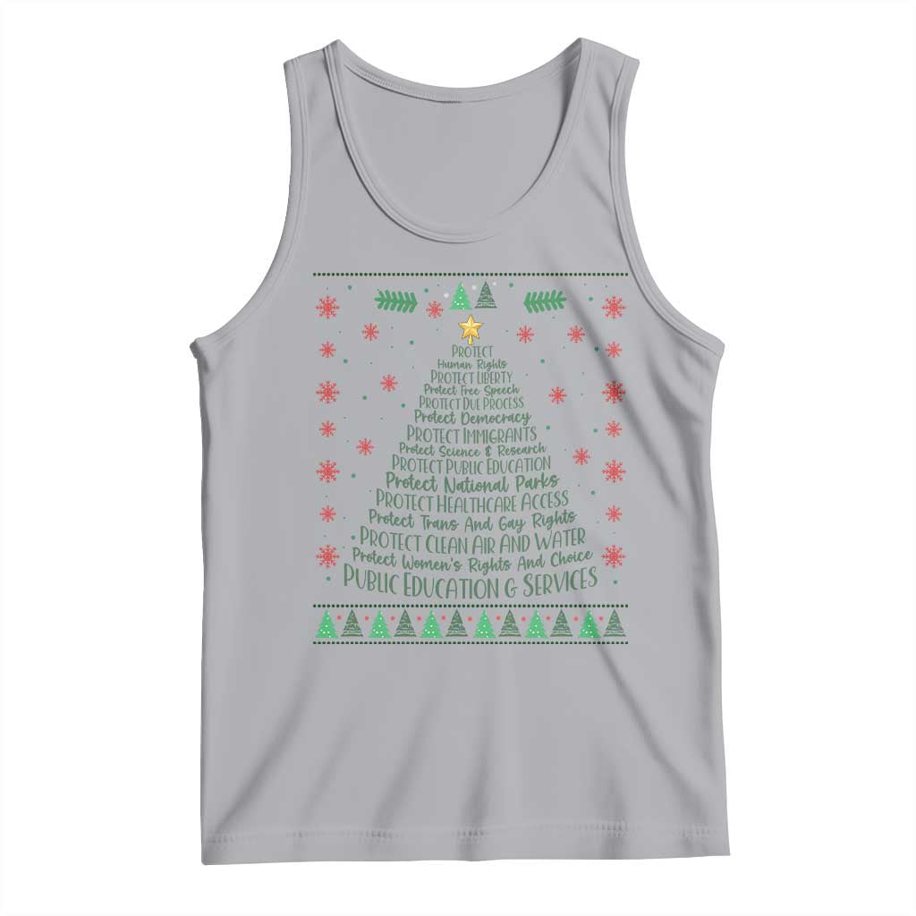 Ugly Activist Christmas Tree Tank Top Human Rights Xmas Gift - Wonder Print Shop