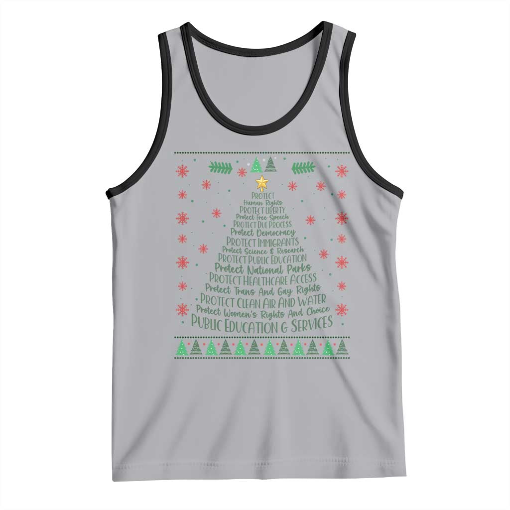 Ugly Activist Christmas Tree Tank Top Human Rights Xmas Gift - Wonder Print Shop