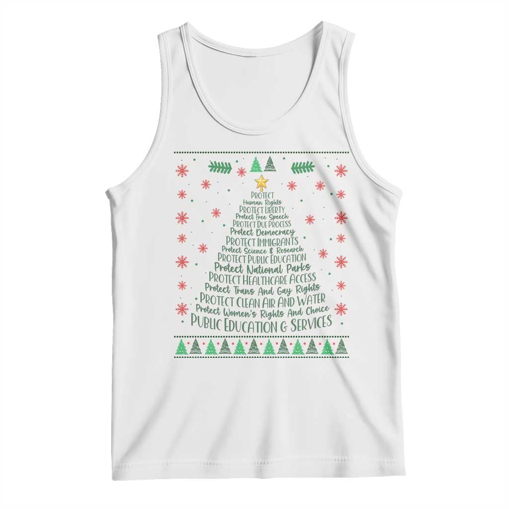 Ugly Activist Christmas Tree Tank Top Human Rights Xmas Gift - Wonder Print Shop