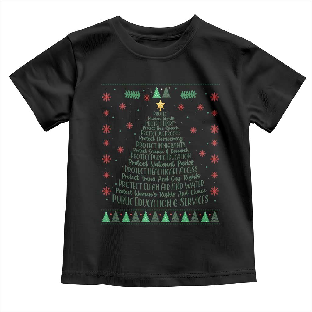 Ugly Activist Christmas Tree Toddler T Shirt Human Rights Xmas Gift - Wonder Print Shop