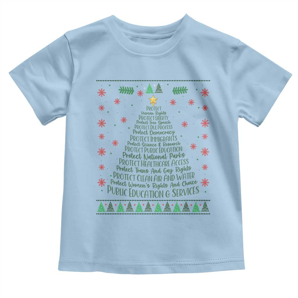 Ugly Activist Christmas Tree Toddler T Shirt Human Rights Xmas Gift - Wonder Print Shop