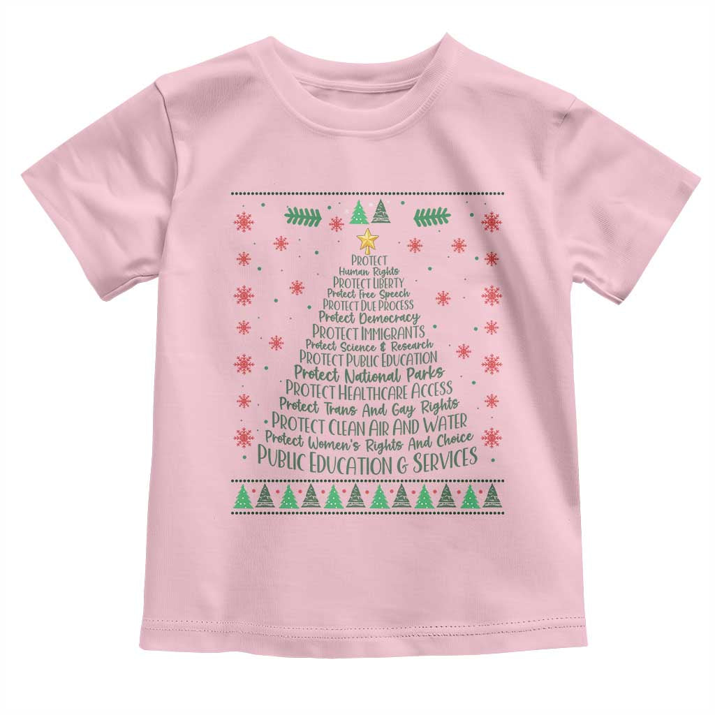 Ugly Activist Christmas Tree Toddler T Shirt Human Rights Xmas Gift - Wonder Print Shop