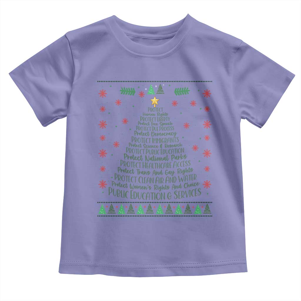 Ugly Activist Christmas Tree Toddler T Shirt Human Rights Xmas Gift - Wonder Print Shop