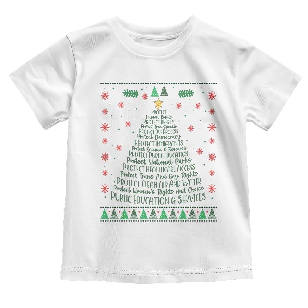 Ugly Activist Christmas Tree Toddler T Shirt Human Rights Xmas Gift - Wonder Print Shop
