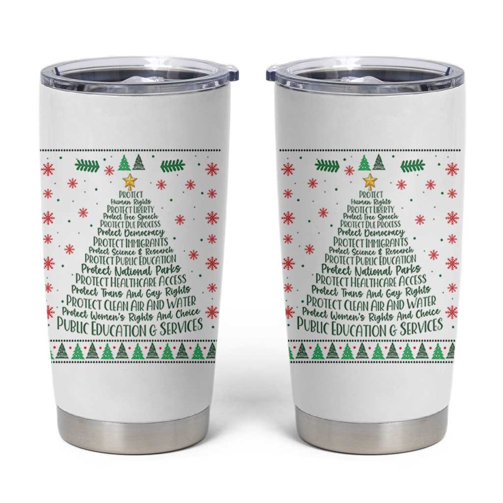 Ugly Activist Christmas Tree Tumbler Cup Human Rights Xmas Gift - Wonder Print Shop