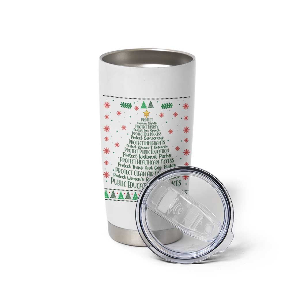 Ugly Activist Christmas Tree Tumbler Cup Human Rights Xmas Gift - Wonder Print Shop