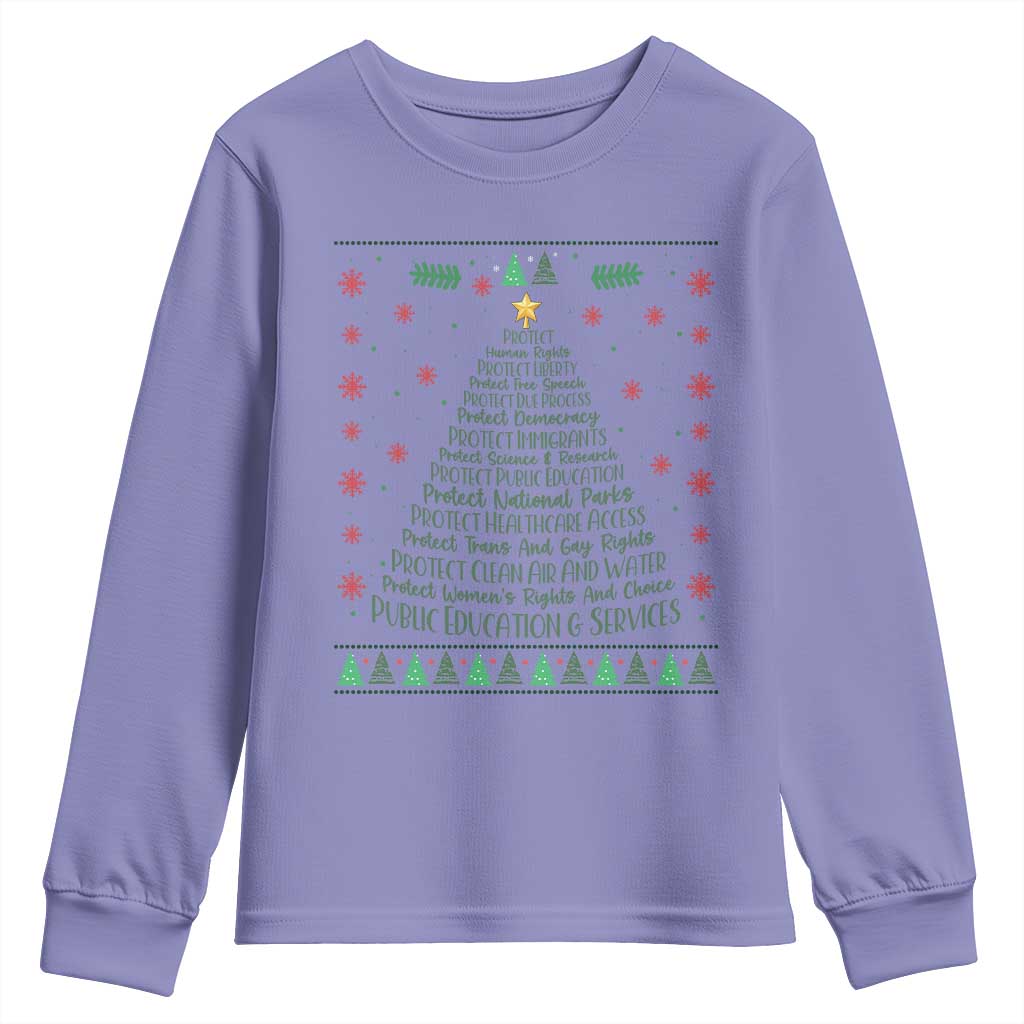 Ugly Activist Christmas Tree Youth Sweatshirt Human Rights Xmas Gift - Wonder Print Shop