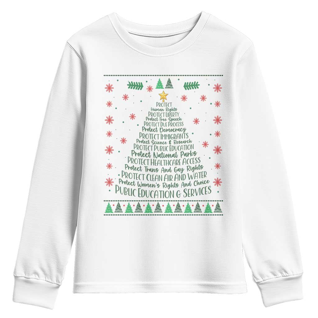 Ugly Activist Christmas Tree Youth Sweatshirt Human Rights Xmas Gift - Wonder Print Shop