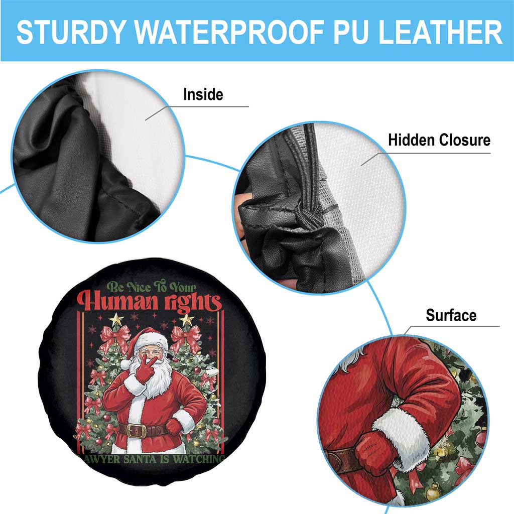 Christmas Gift Spare Tire Cover Be Nice To Your Human Rights Lawyer Santa Is Watching - Wonder Print Shop