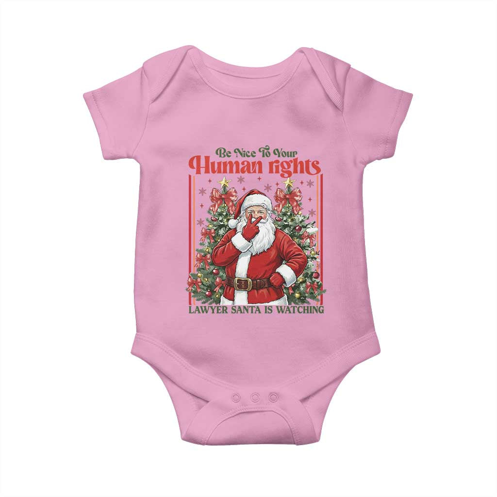 Christmas Gift Baby Onesie Be Nice To Your Human Rights Lawyer Santa Is Watching - Wonder Print Shop