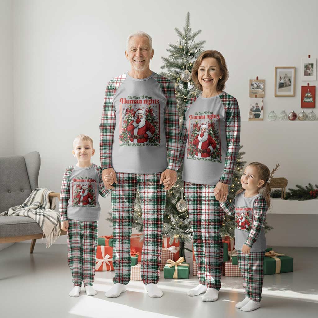 Christmas Gift Plaid Pajama Set Be Nice To Your Human Rights Lawyer Santa Is Watching - Wonder Print Shop