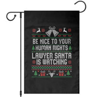 Christmas Ugly Gift Garden Flag Funny Human Rights Lawyer Santa Is Watching - Wonder Print Shop
