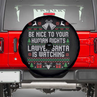 Christmas Ugly Gift Spare Tire Cover Funny Human Rights Lawyer Santa Is Watching - Wonder Print Shop