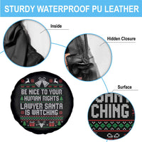 Christmas Ugly Gift Spare Tire Cover Funny Human Rights Lawyer Santa Is Watching - Wonder Print Shop