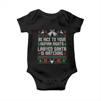 Christmas Ugly Gift Baby Onesie Funny Human Rights Lawyer Santa Is Watching - Wonder Print Shop