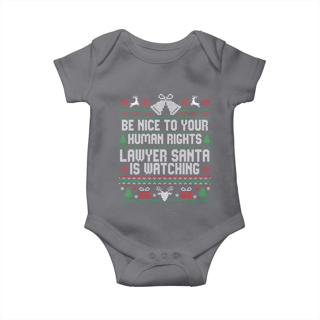 Christmas Ugly Gift Baby Onesie Funny Human Rights Lawyer Santa Is Watching - Wonder Print Shop