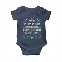 Christmas Ugly Gift Baby Onesie Funny Human Rights Lawyer Santa Is Watching - Wonder Print Shop