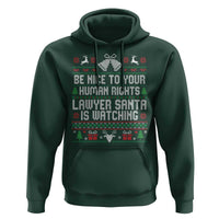 Christmas Ugly Gift Hoodie Funny Human Rights Lawyer Santa Is Watching - Wonder Print Shop