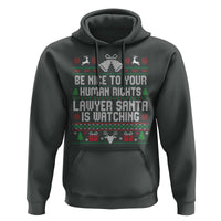 Christmas Ugly Gift Hoodie Funny Human Rights Lawyer Santa Is Watching - Wonder Print Shop