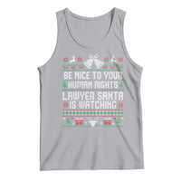 Christmas Ugly Gift Tank Top Funny Human Rights Lawyer Santa Is Watching - Wonder Print Shop
