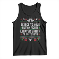 Christmas Ugly Gift Tank Top Funny Human Rights Lawyer Santa Is Watching - Wonder Print Shop