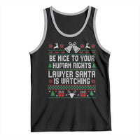 Christmas Ugly Gift Tank Top Funny Human Rights Lawyer Santa Is Watching - Wonder Print Shop
