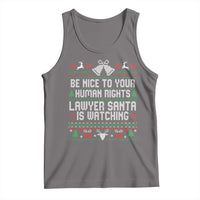 Christmas Ugly Gift Tank Top Funny Human Rights Lawyer Santa Is Watching - Wonder Print Shop