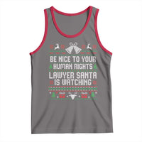 Christmas Ugly Gift Tank Top Funny Human Rights Lawyer Santa Is Watching - Wonder Print Shop