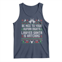 Christmas Ugly Gift Tank Top Funny Human Rights Lawyer Santa Is Watching - Wonder Print Shop