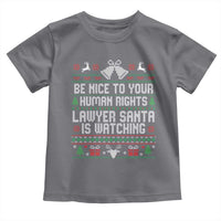 Christmas Ugly Gift Toddler T Shirt Funny Human Rights Lawyer Santa Is Watching - Wonder Print Shop