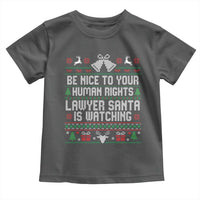 Christmas Ugly Gift Toddler T Shirt Funny Human Rights Lawyer Santa Is Watching - Wonder Print Shop