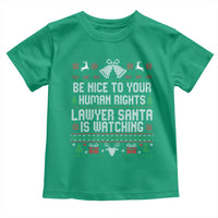 Christmas Ugly Gift Toddler T Shirt Funny Human Rights Lawyer Santa Is Watching - Wonder Print Shop