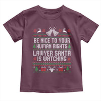 Christmas Ugly Gift Toddler T Shirt Funny Human Rights Lawyer Santa Is Watching - Wonder Print Shop