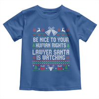 Christmas Ugly Gift Toddler T Shirt Funny Human Rights Lawyer Santa Is Watching - Wonder Print Shop