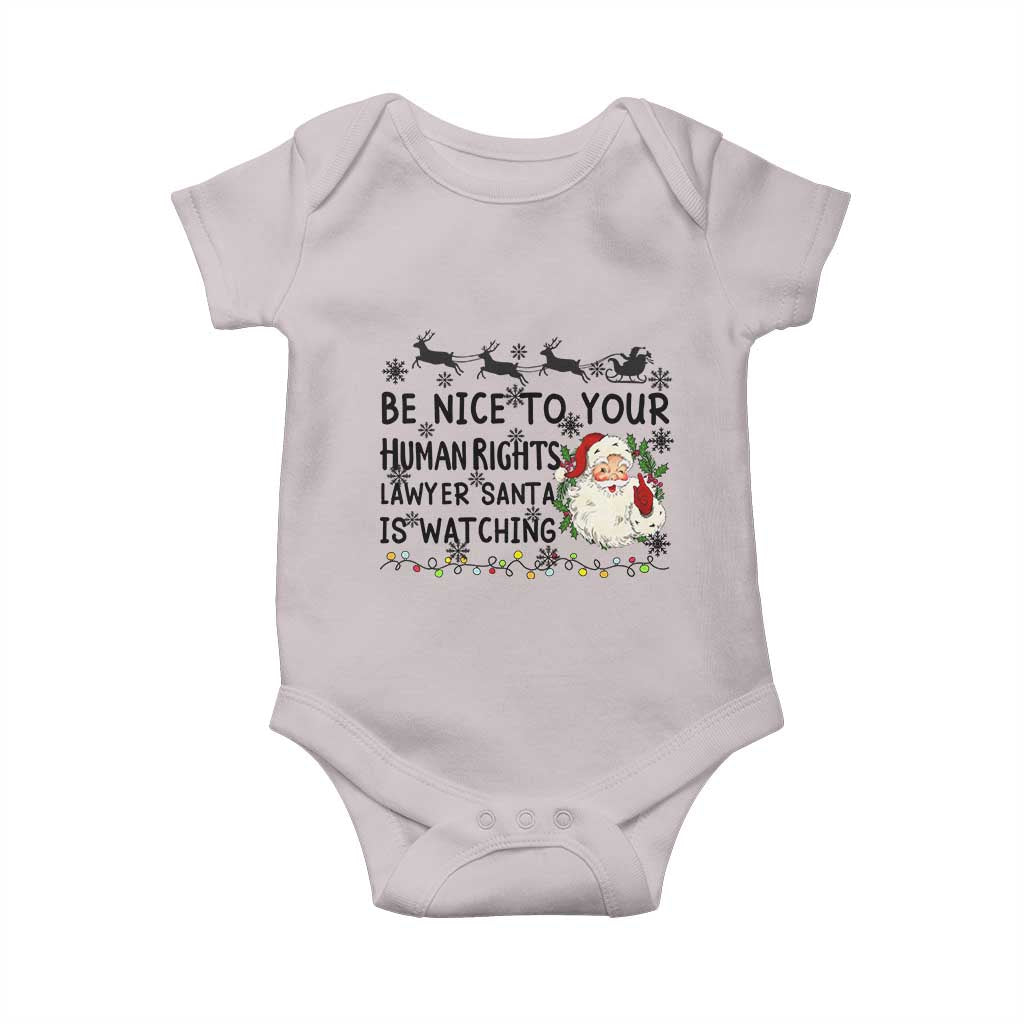 Funny Human Rights Lawyer Christmas Santa Is Watching Gift Baby Onesie - Wonder Print Shop