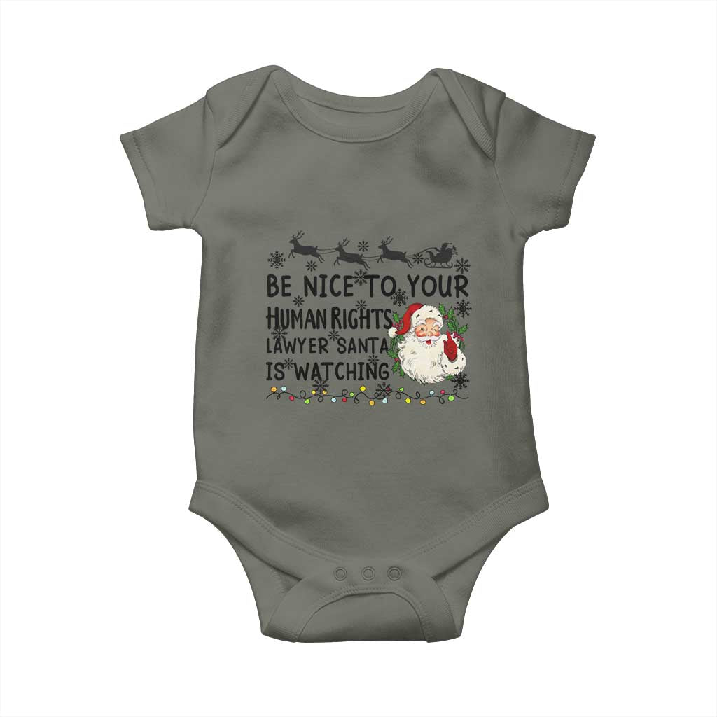 Funny Human Rights Lawyer Christmas Santa Is Watching Gift Baby Onesie - Wonder Print Shop