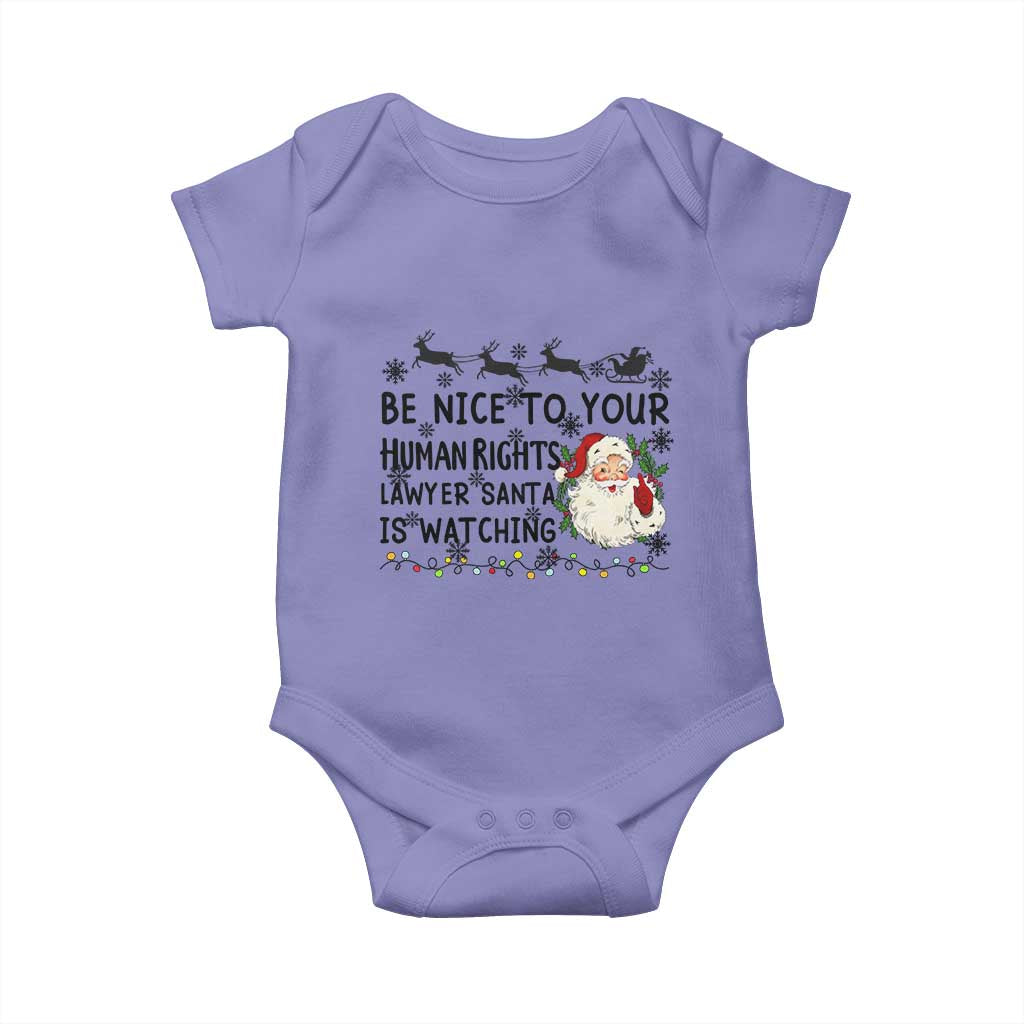 Funny Human Rights Lawyer Christmas Santa Is Watching Gift Baby Onesie - Wonder Print Shop