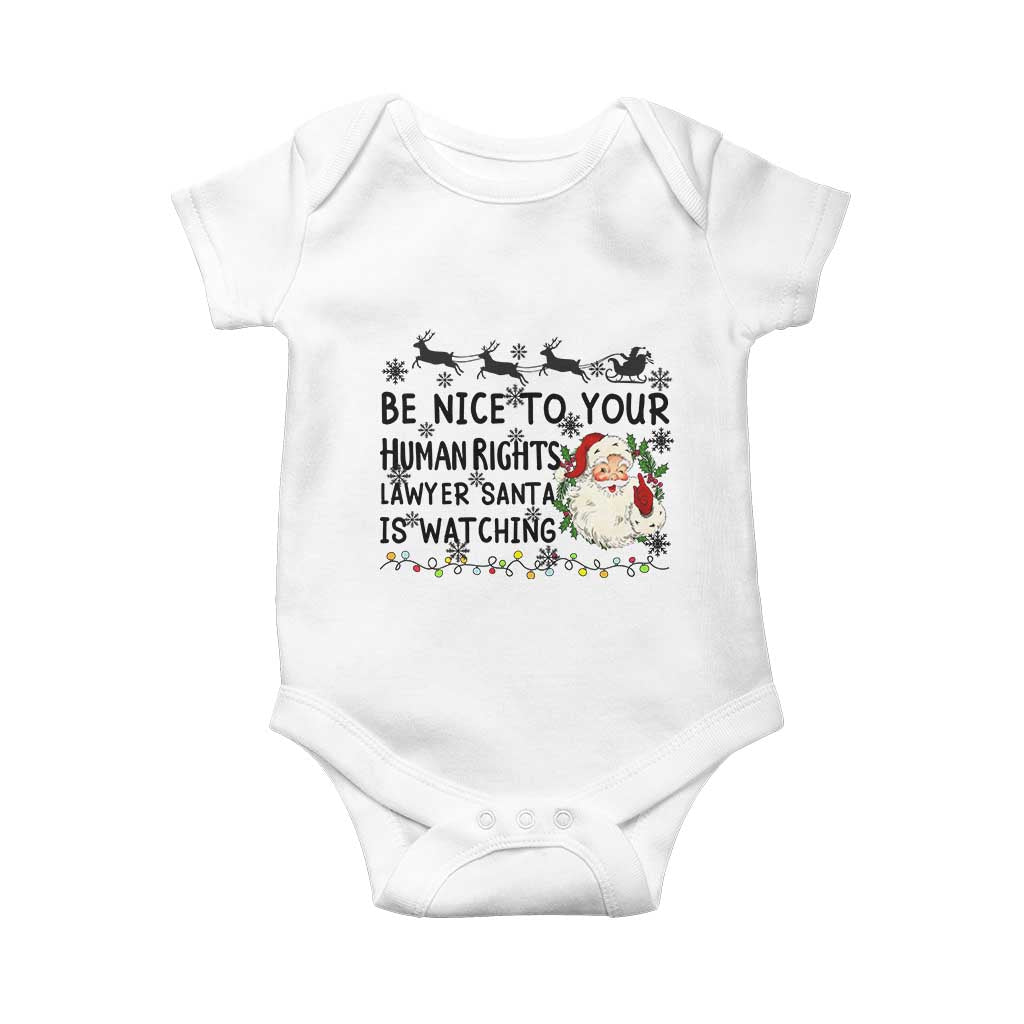 Funny Human Rights Lawyer Christmas Santa Is Watching Gift Baby Onesie - Wonder Print Shop