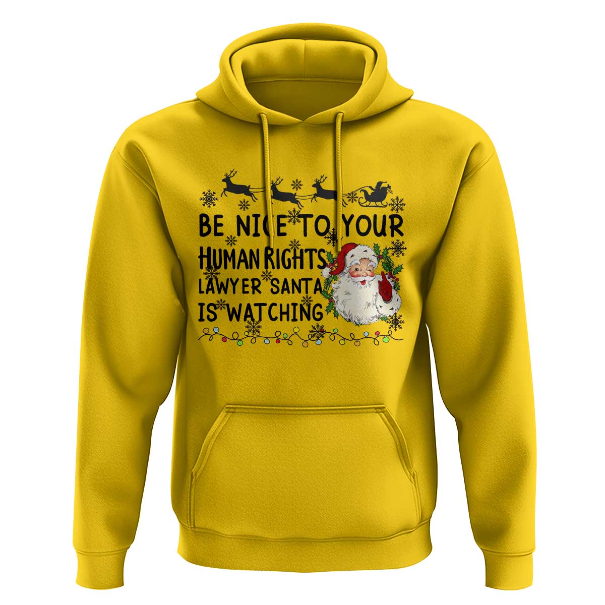 Funny Human Rights Lawyer Christmas Santa Is Watching Gift Hoodie - Wonder Print Shop