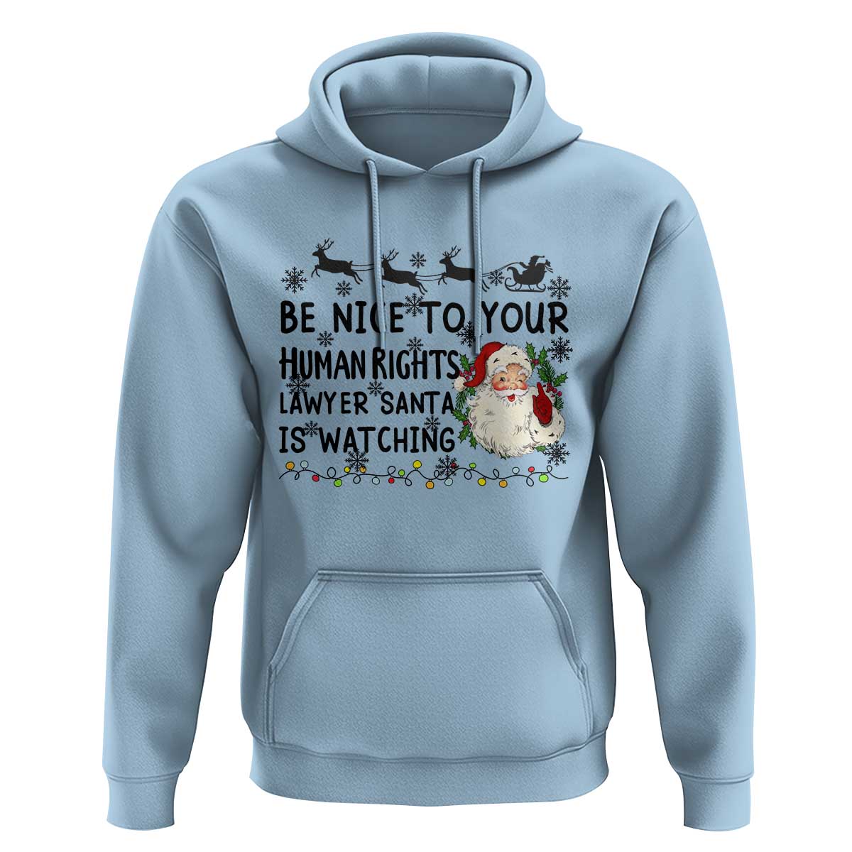 Funny Human Rights Lawyer Christmas Santa Is Watching Gift Hoodie - Wonder Print Shop