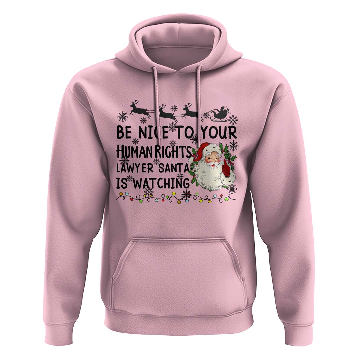 Funny Human Rights Lawyer Christmas Santa Is Watching Gift Hoodie - Wonder Print Shop