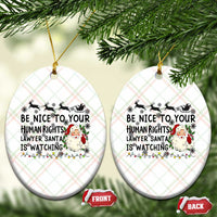 Funny Human Rights Lawyer Christmas Santa Is Watching Gift Ceramic Ornament - Wonder Print Shop
