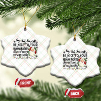 Funny Human Rights Lawyer Christmas Santa Is Watching Gift Ceramic Ornament - Wonder Print Shop