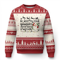 Funny Human Rights Lawyer Christmas Santa Is Watching Gift Ugly Christmas Sweater - Wonder Print Shop