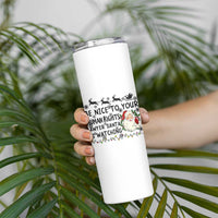 Funny Human Rights Lawyer Christmas Santa Is Watching Gift Skinny Tumbler - Wonder Print Shop