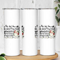 Funny Human Rights Lawyer Christmas Santa Is Watching Gift Skinny Tumbler - Wonder Print Shop