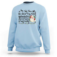 Funny Human Rights Lawyer Christmas Santa Is Watching Gift Sweatshirt - Wonder Print Shop